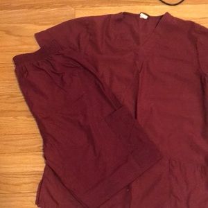 Burgundy scrub set